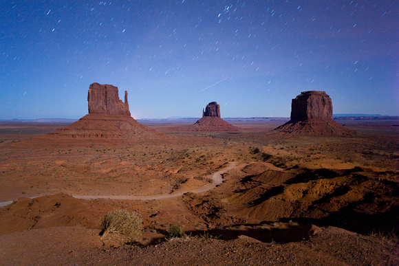 The Mittens & Merrick Butte at night